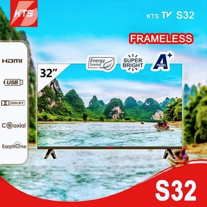 KTS S32 Flat Screen Frameless TV (Category: TV) located in Manila. Submitted by emil_online_shop (Listing ID 1202348375, Image 1). Description: KTS S32 Flat Screen Frameless TV Size : 32 inches Hdmi Super Bright Energy Saving 220v 1 year warranty High Quality.