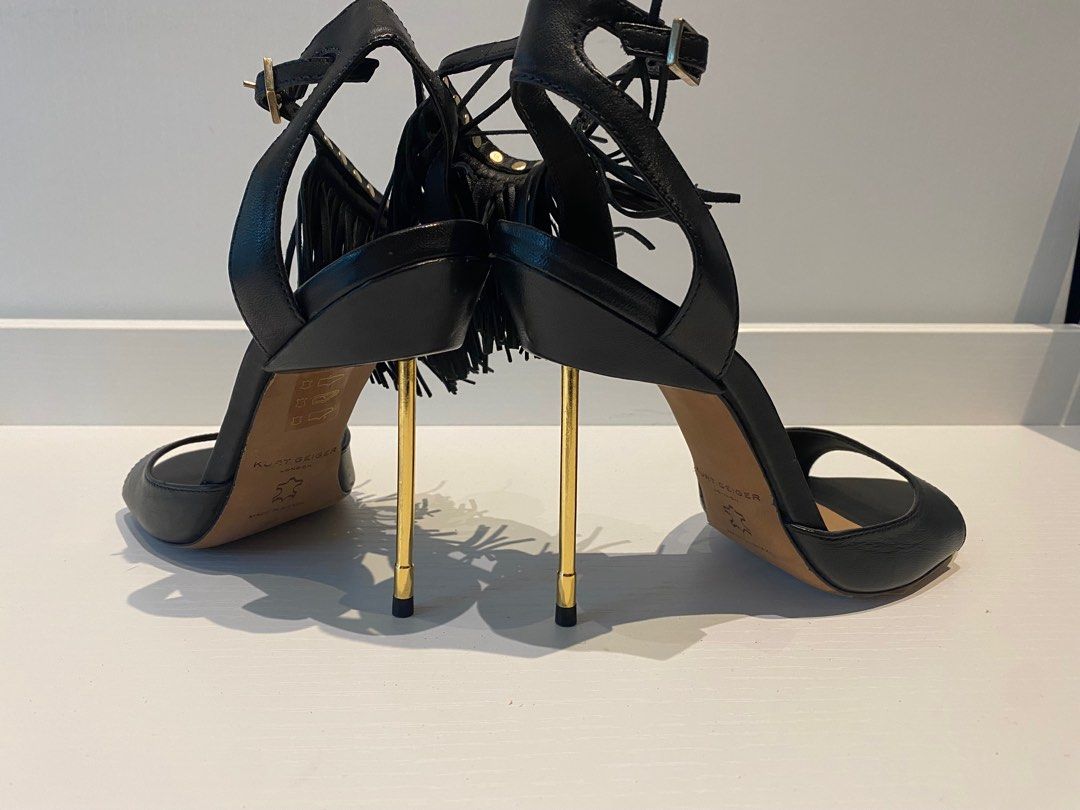 Kurt Geiger London Gold cigarette heel sandals Women s Fashion