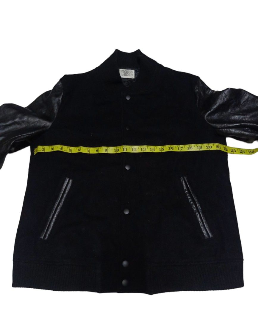 Leather Military Varsity Jacket, Men's Fashion, Coats, Jackets and