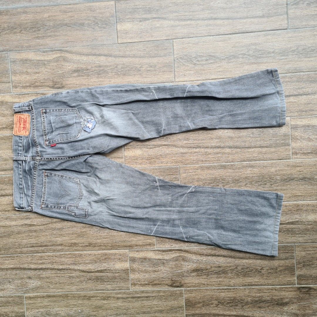 Levis grey boot cut jeans Levis 527 Distressed
