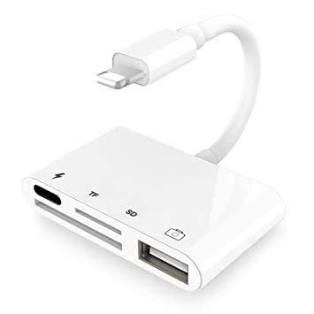 SD Card Reader for iPhone/iPad, USB C and Lightning Port SD