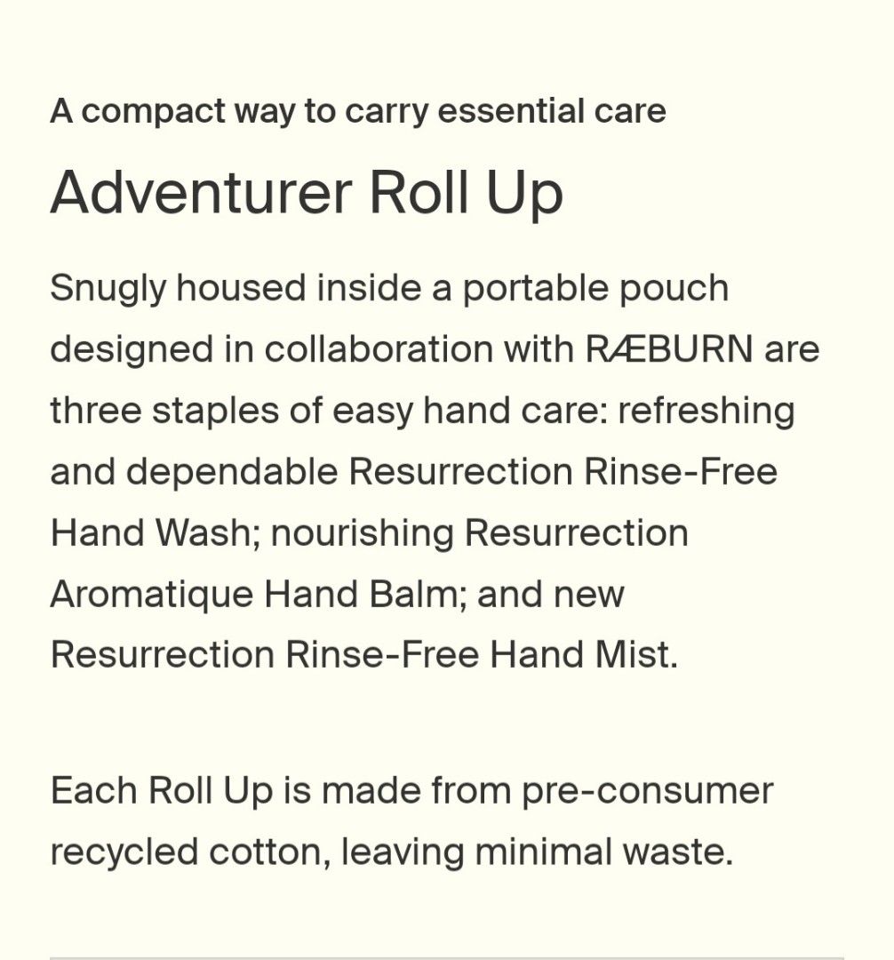 Limited Edition Aesop Raeburn Adventurer roll up kit Beauty Personal