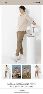 Lovet  Jordan Cuffed CHINO PANTS #MADEBYLOVET (BROWN)