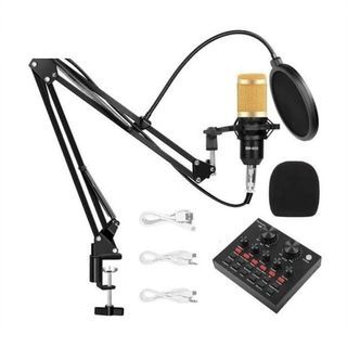 Microphone Set Recording Audio Table Stand Mic BM-800 With V8 Sound Card