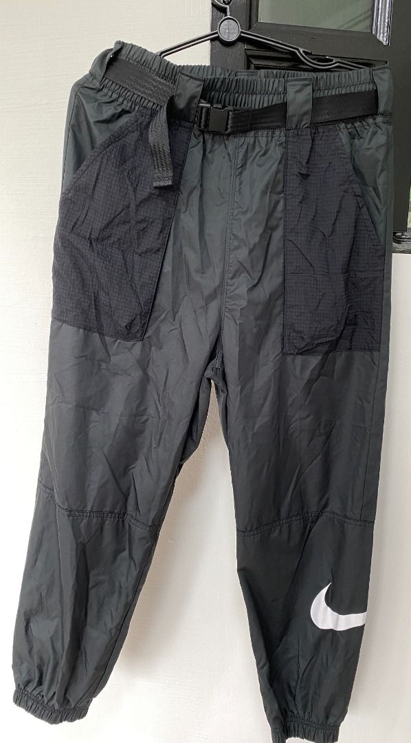 Nike woven swoosh grey cargo pants with belt hotsell