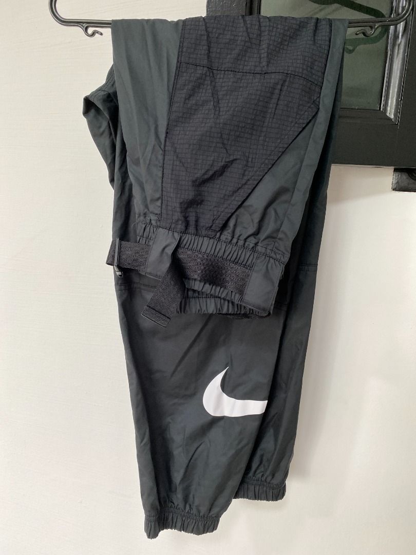 Nike Woven Swoosh Black Cargo Pants With Belt