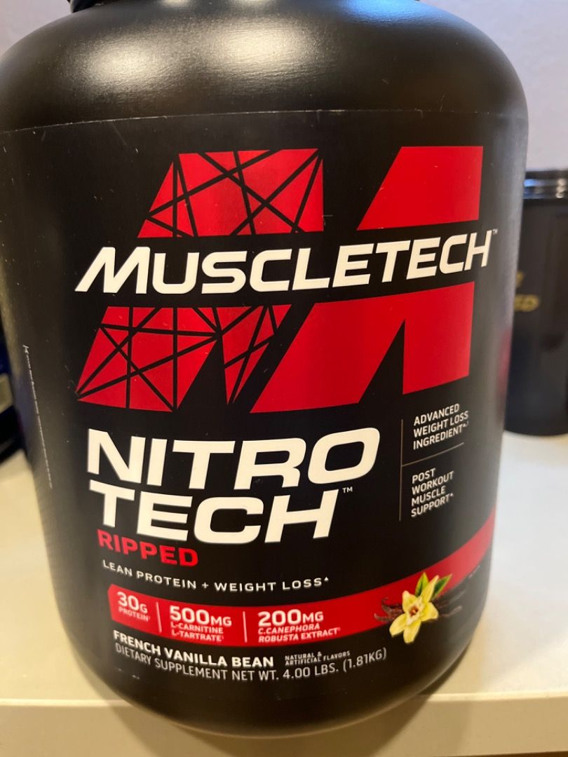 Nitro Tech Ripped (50% used), Health & Nutrition, Health Supplements ...