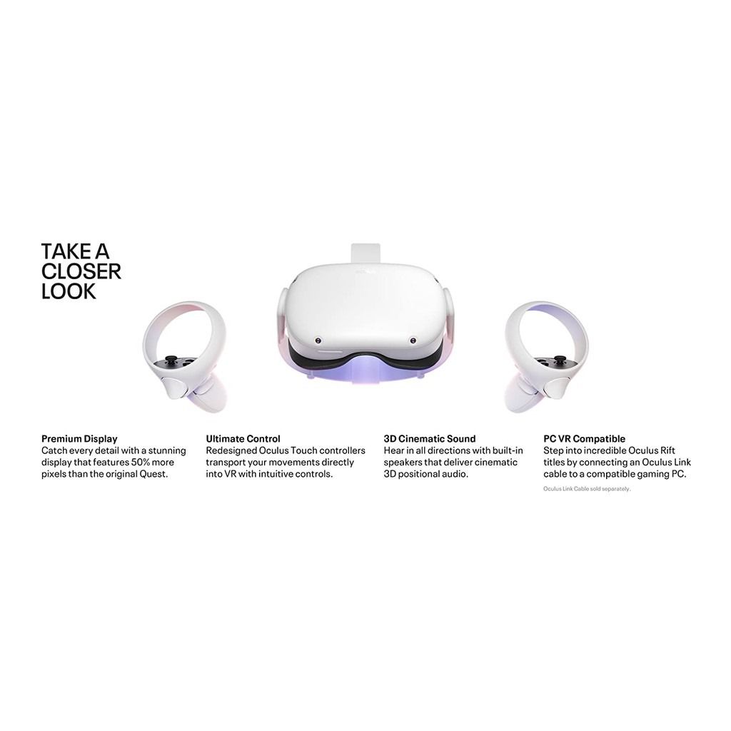 Oculus Quest 2 by Meta Advanced AllInOne Virtual Reality VR Headset