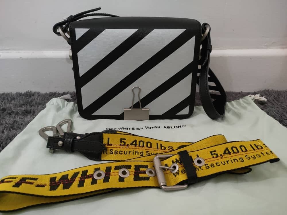 OFF WHITE BINDER CLIP BAG