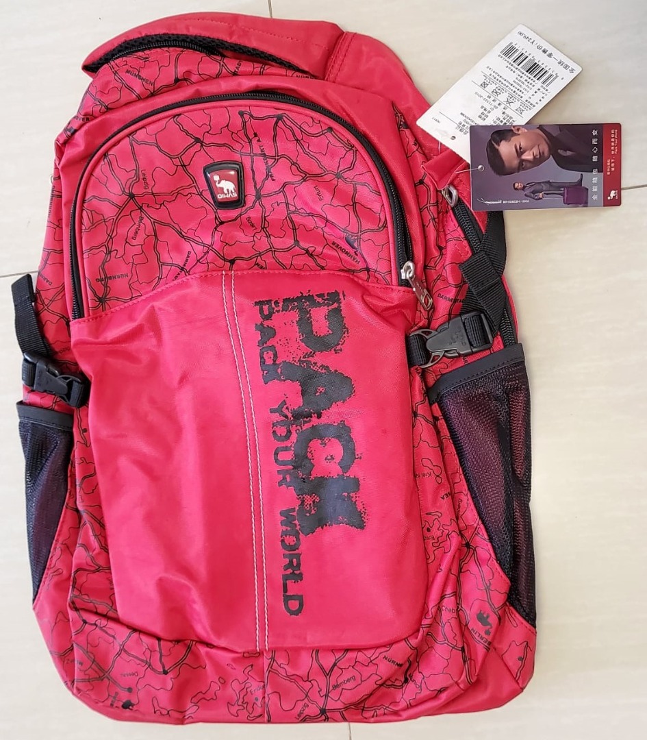 OIWAS Red Laptop Backpack Design A, Men's Fashion, Bags, Backpacks on