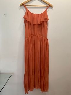 orange/coral flowy dress