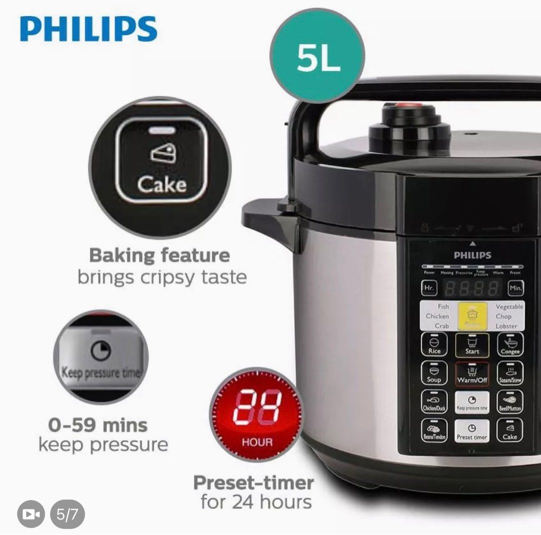 PHILIPS Computerized Electric Pressure Cooker (5L) HD2136 Auto