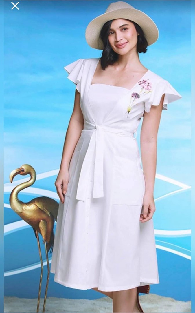 Plains Prints White dress Women s Fashion Dresses Sets