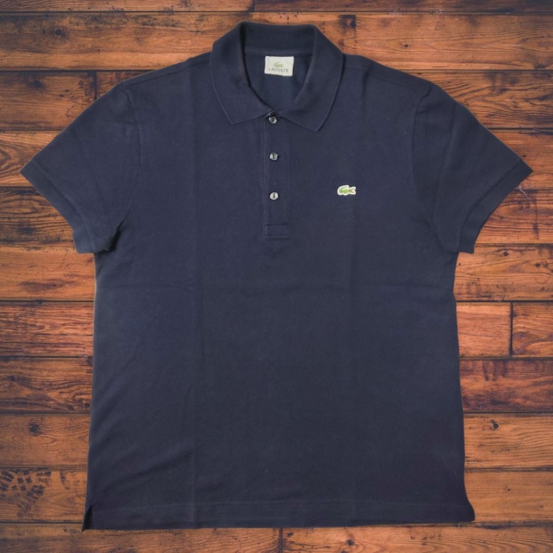 polo shirt/kaos polo/kaos kerah Lacoste warna biru dongker second