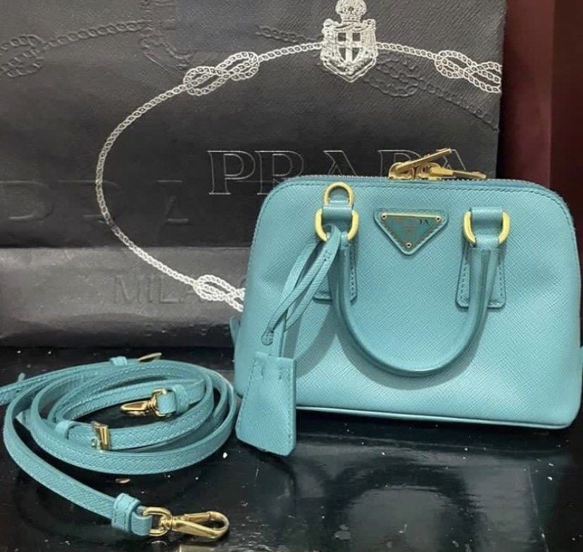 Prada Saffiano Leather Mini Bag, Luxury, Bags & Wallets on Carousell