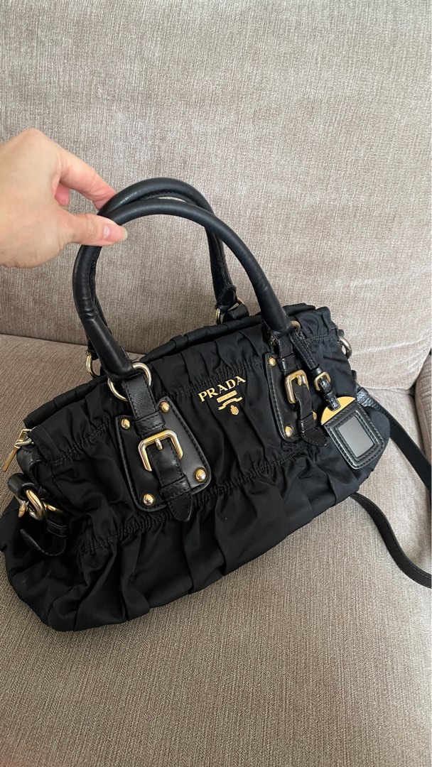 Prada Tessuto Gaufre nylon black, Women's Fashion, Bags & Wallets