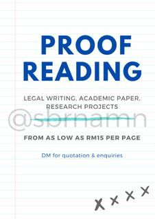 Proofreading Services (Legal Writing, Academic Paper, Research Projects)