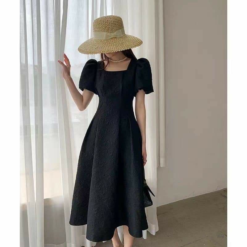 Puff Sleeve Modern Filipiniana Brocade Dress, Women's Fashion, Dresses ...