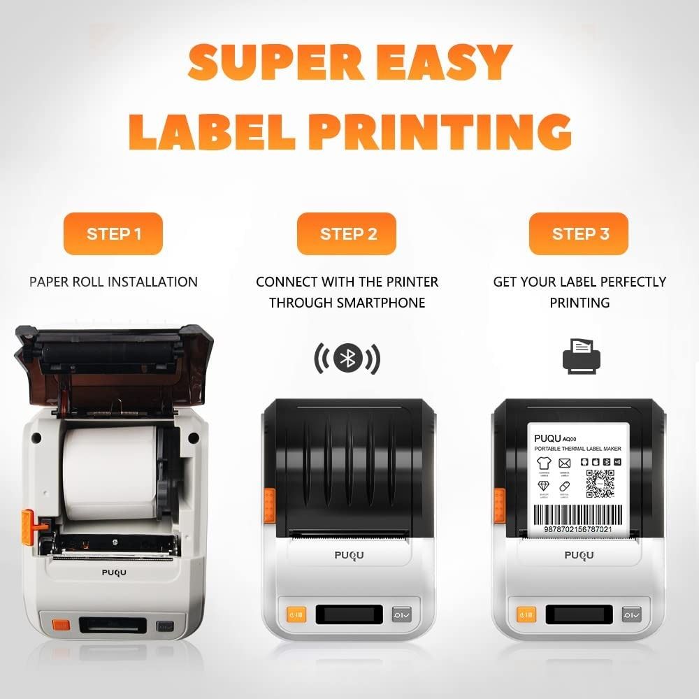 PUQU Label Maker Portable Bluetooth Thermal Label Printer Q00 with Rechargeable Battery, Apply to Clothing, Jewelry, Retail, Mailing, Barcode & More, Compatible for Android & iOS System (Category: Printers, Scanners & Copiers) located in Singapore. Submitted by janejane1999 (Listing ID 1202363231, Image 3). Description: About this item Easy Use Label Maker-Forget all about flimsy label maker tools that get stuck, giving you a headache in printing