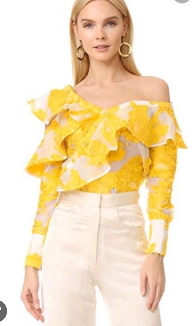 Self portrait yellow shop top