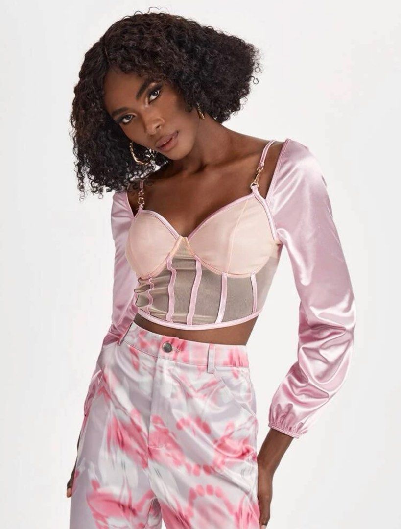Gold bustier crop top top