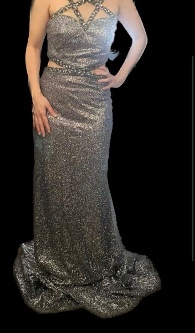 Silver evening gown, Women's Fashion, Dresses & Sets, Evening dresses