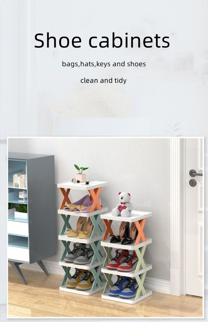 Simple Shoe Rack Home Doorway Space Saving Shoe Storage Fantastic Plastic Narrow Shoe Cabinet Dormitory Dustproof Storage Shelf