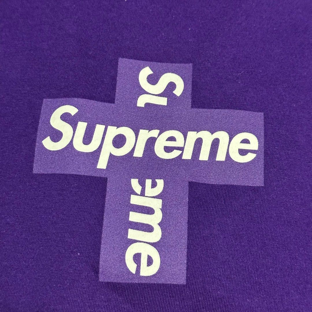 Supreme Cross Box Logo Tee Purple