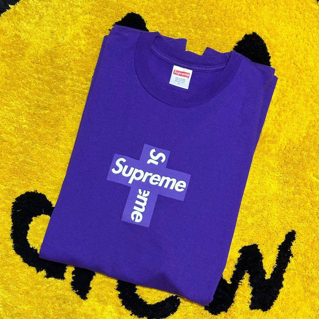 Supreme Cross Box Logo Tee Purple (L)