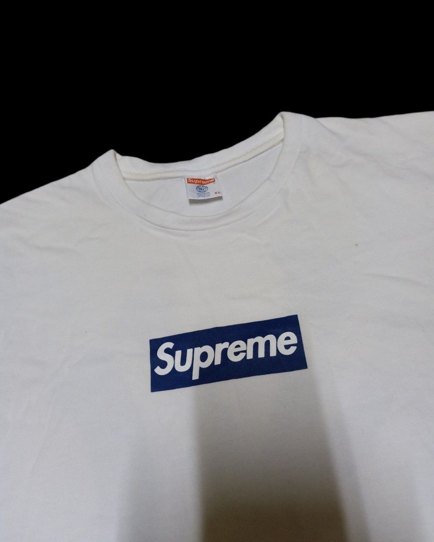 Supreme MLB New York Yankees Box Logo Tee, Men's Fashion, Tops