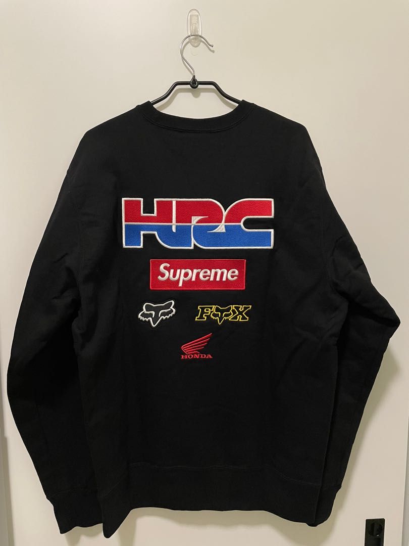 Supreme x HONDA HRC fox racing sweater crewneck, 男裝, 上身及套裝