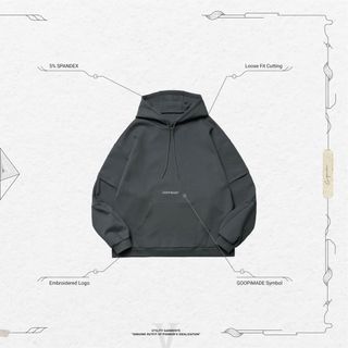 Sz2 Goopimade H.L5S - “Combinatorics” Logo Hoodie - Iron
