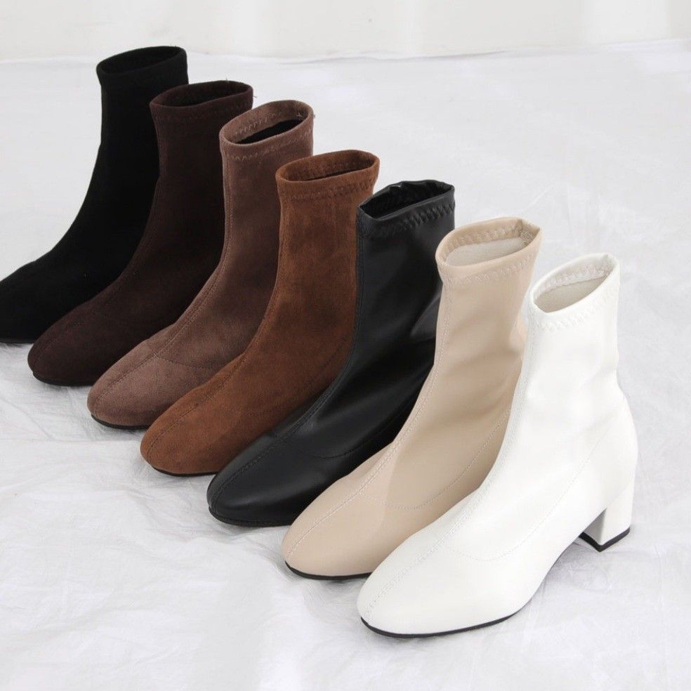 White leather sock boots sale