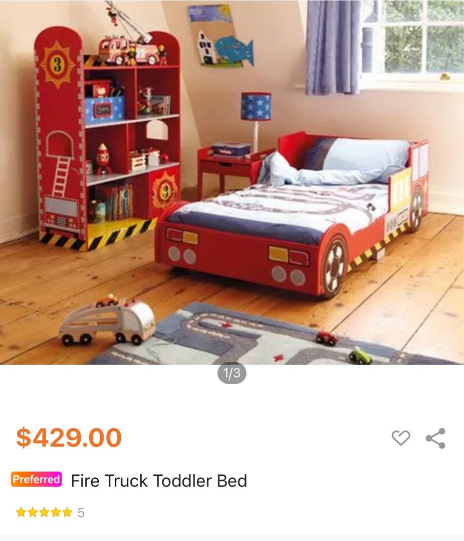 Toddler Fire Truck bed, Babies & Kids, Baby Nursery & Kids Furniture
