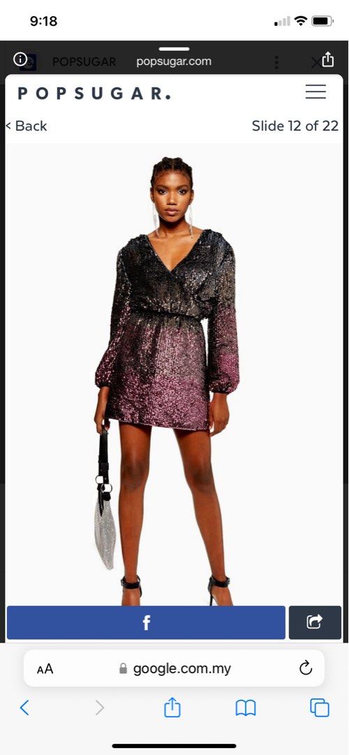 Topshop black top sequin dress