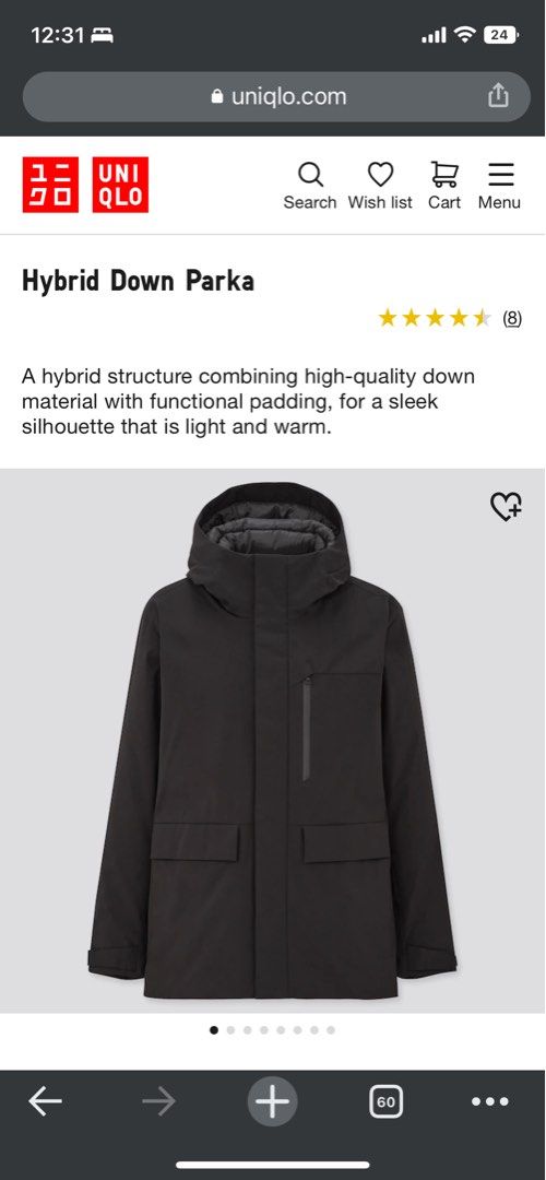 Uniqlo Hybrid Down Parka Winter Jacket, Men's Fashion, Coats, Jackets