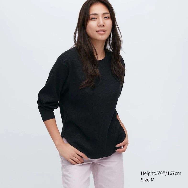uniqlo waffle shirt women's