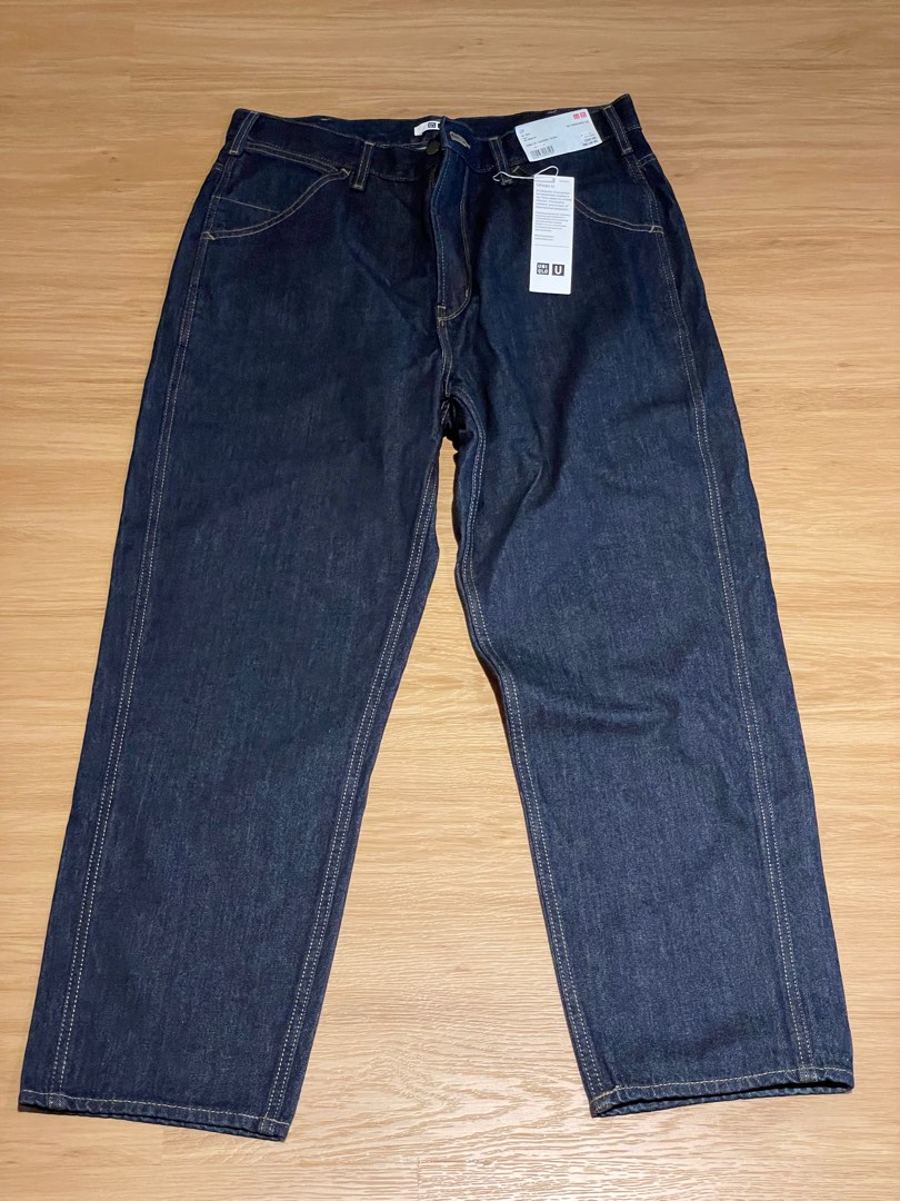 Uniqlo Wide Fit Tapered Jeans Men s Fashion Bottoms Jeans on