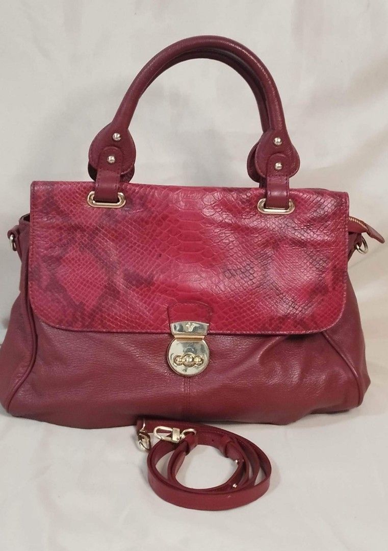Cravate Valentino Rudy Italie - Soie Rose Et Noire Rayée - Occasion Bon état
