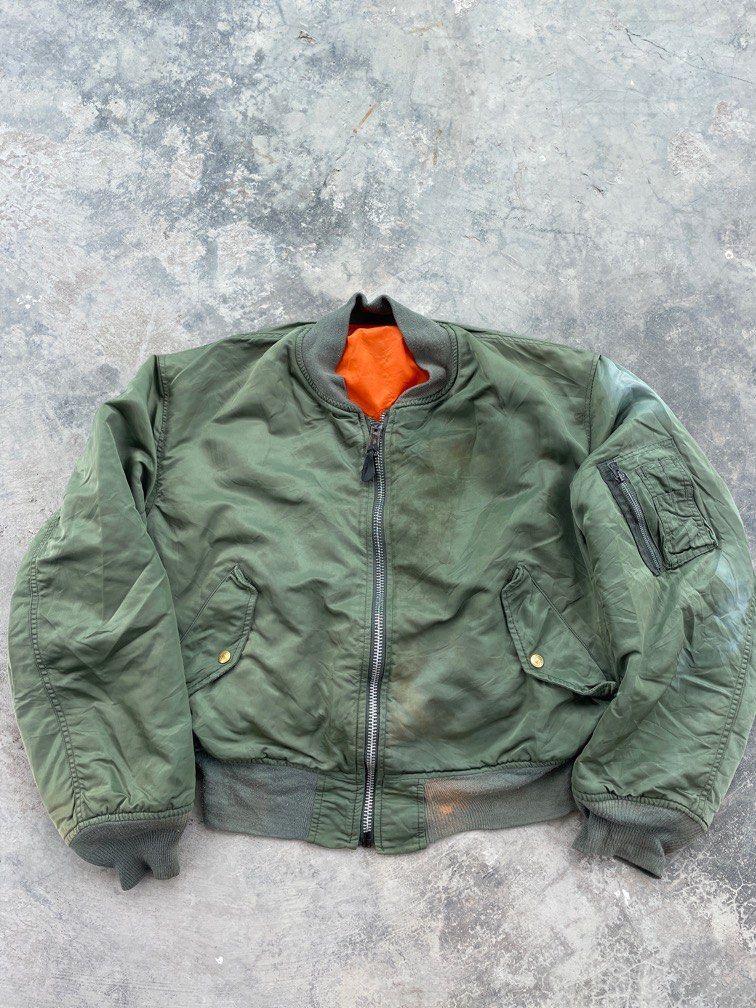 Vintage Schott MA-1 Reversible Flight Army Bomber Jacket, Men's Fashion,  Coats, Jackets and Outerwear on Carousell