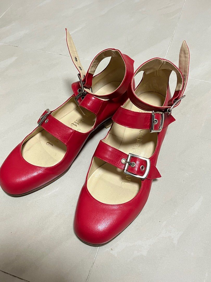 Vivienne Westwood Roman Three Strap Sandals Red