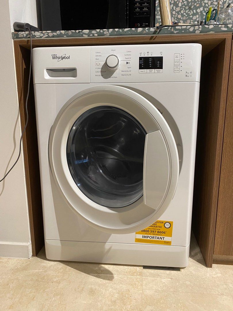 Whirlpool front load washing machine 7kg, TV & Home Appliances, Washing