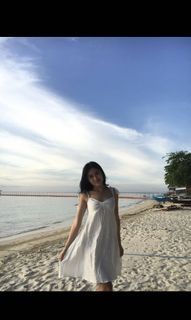 white flowy dress