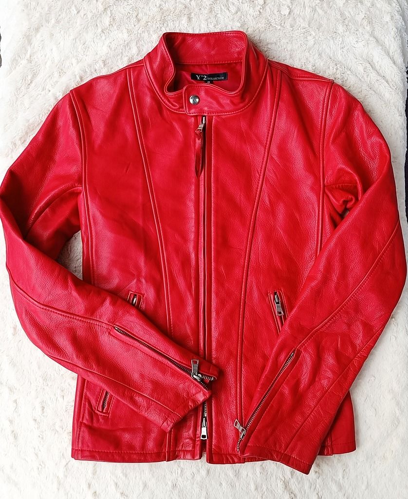Kenneth cole store red leather jacket