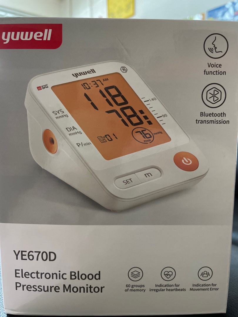 yuwell Electronic Blood Pressure Monitor YE670D, Health & Nutrition