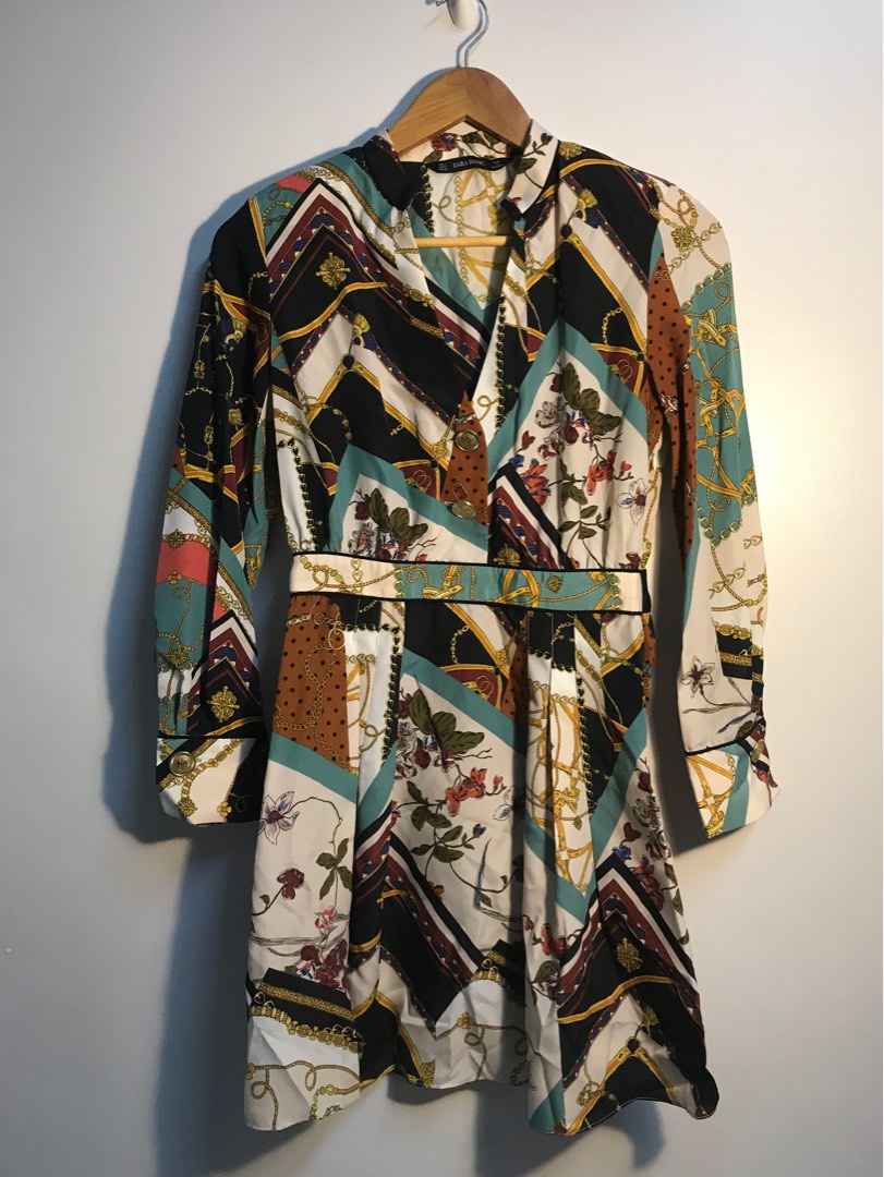 Chain patchwork print online dress