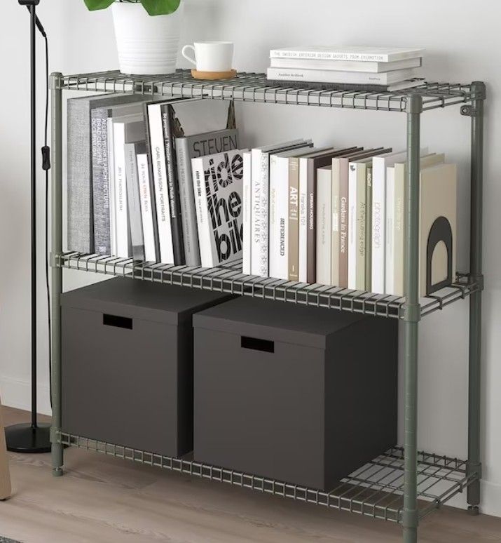 3 tier Ikea Omar metal shelves, Furniture & Home Living, Furniture, Shelves, & Racks on