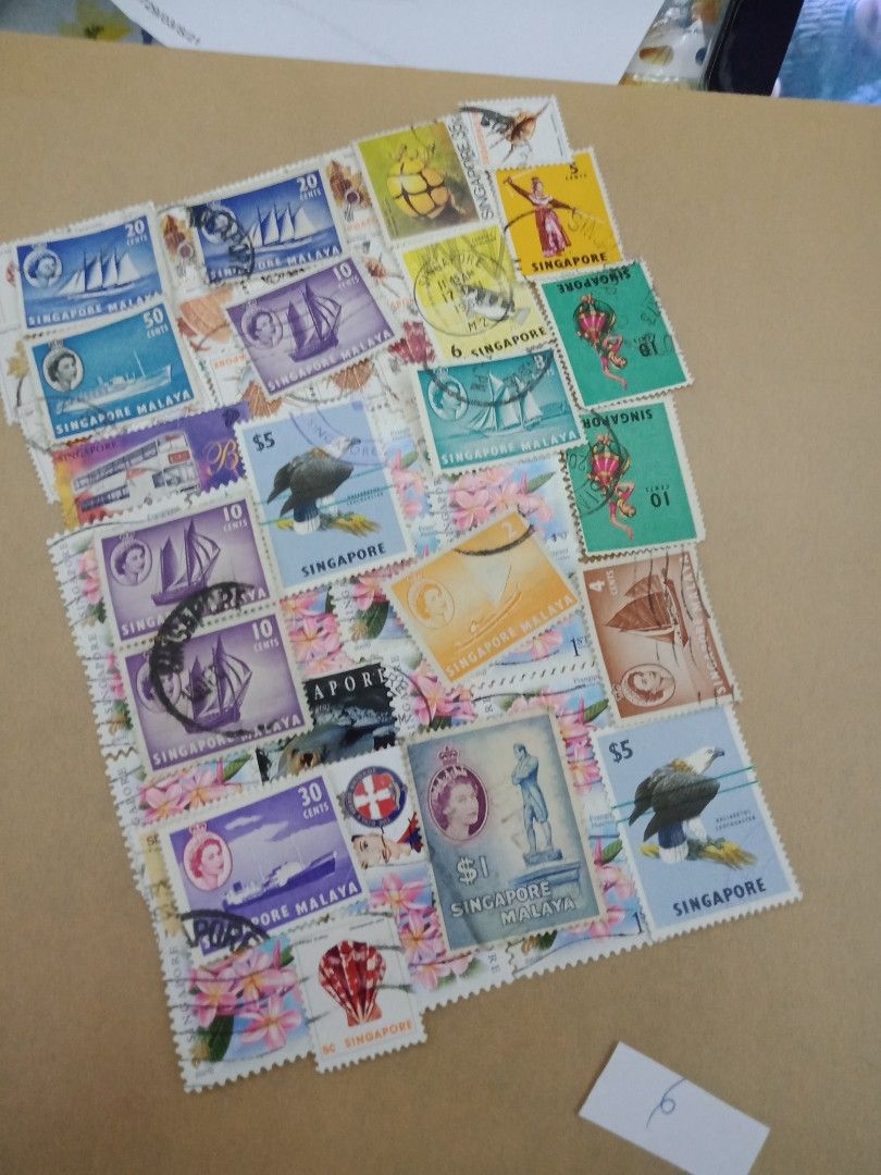 6 60 x Old Used Stamps of SINGAPORE, Hobbies & Toys, Memorabilia & Collectibles, Stamps & Prints