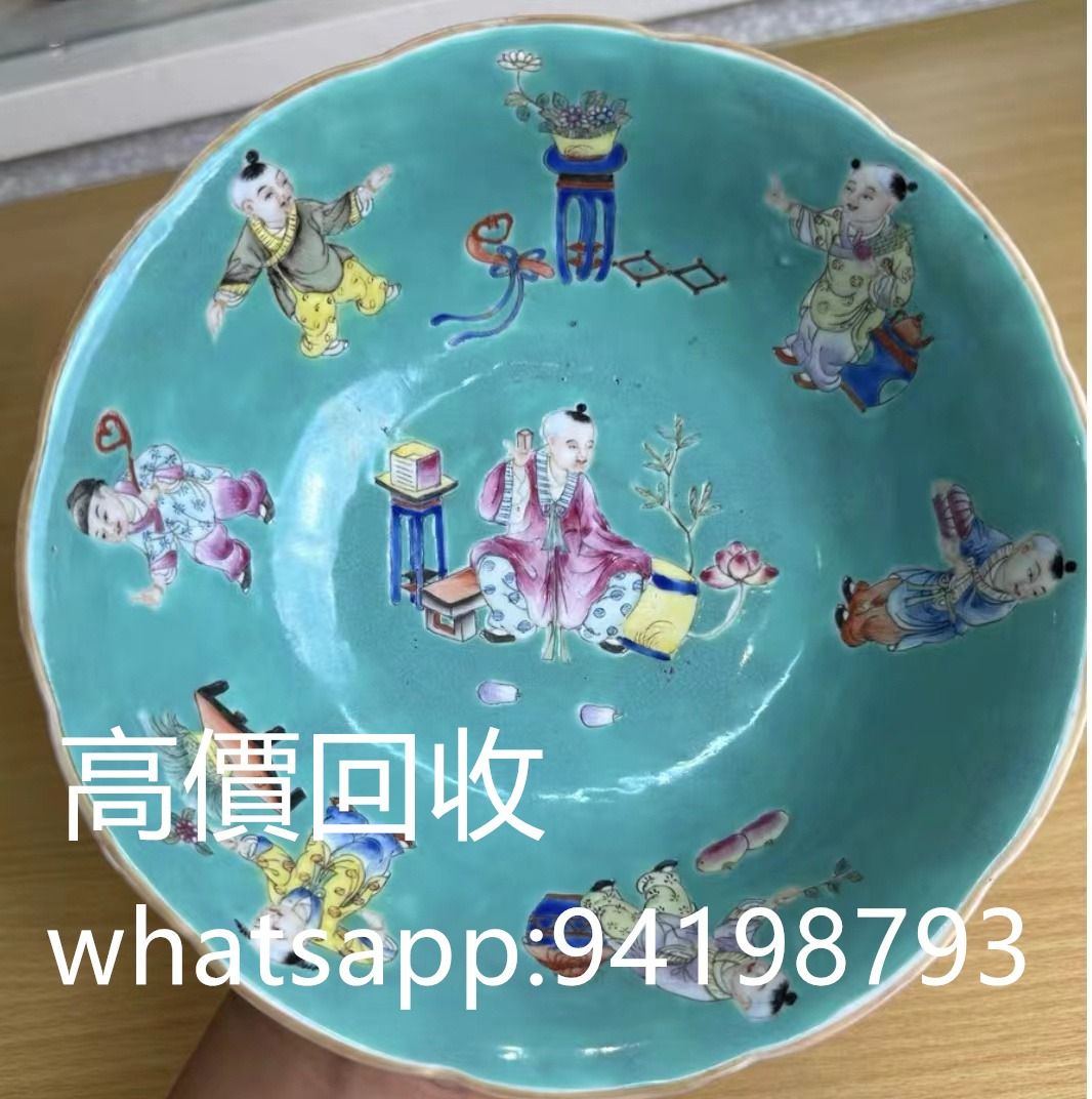 中国　清時代　大清嘉慶年製　松石緑釉皿　十錦手　送料込み1005 中国 清時代 大清嘉慶年製 松石緑釉皿 十錦手 送料込み1005