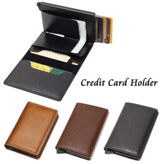 **Free Shipping** Aluminum Alloy Card Holder, Card Case, Auto-Eject Card Holder, Anti-Magnetic Card Case, PU Wallet Clip, Bank Card Holder, Credit Card Sleeve, Card Sleeve64201038522882110